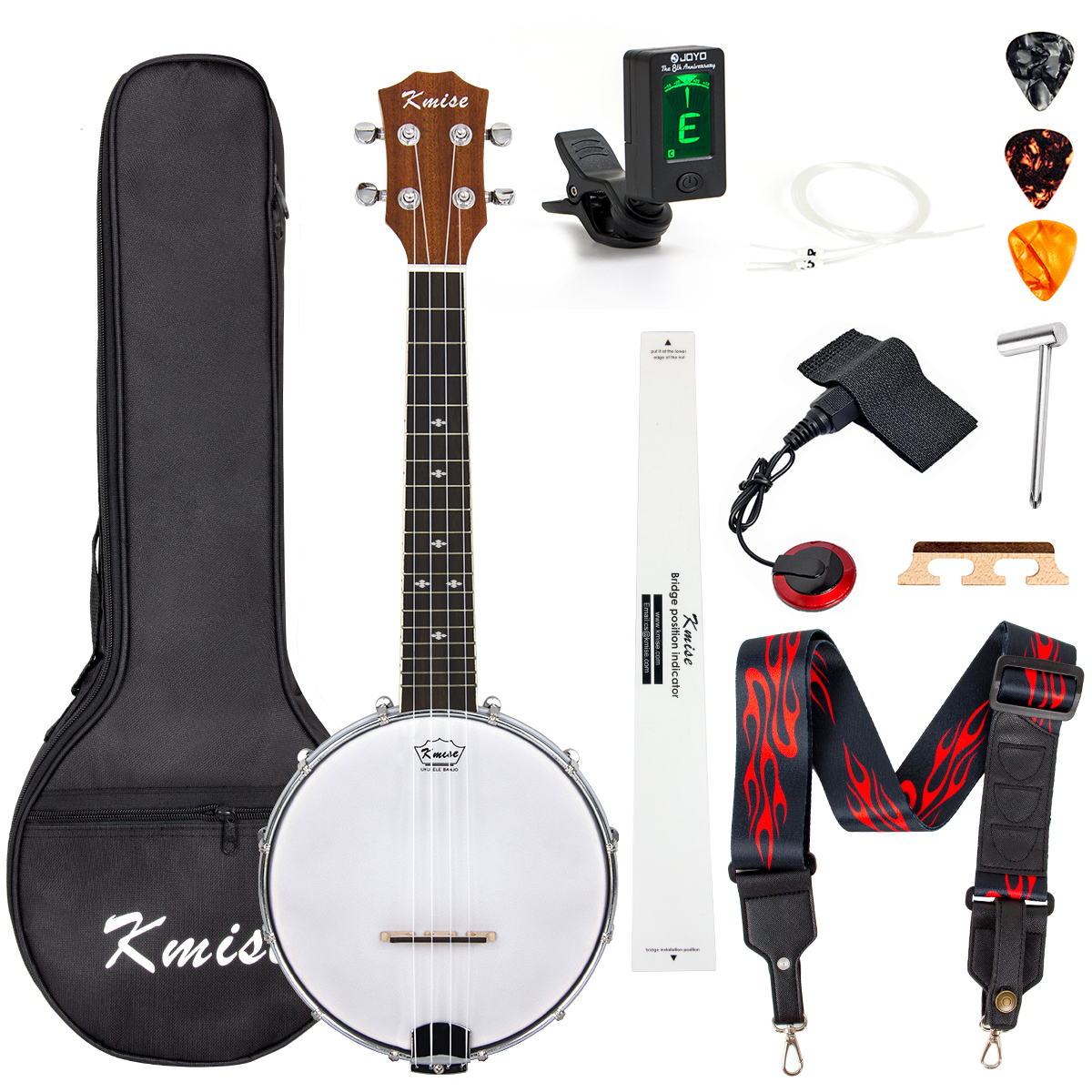 Banjo Ukulele Concert Size 23 Inch With Bag Tuner Strap Strings Pickup Picks Ruler Wrench Bridge